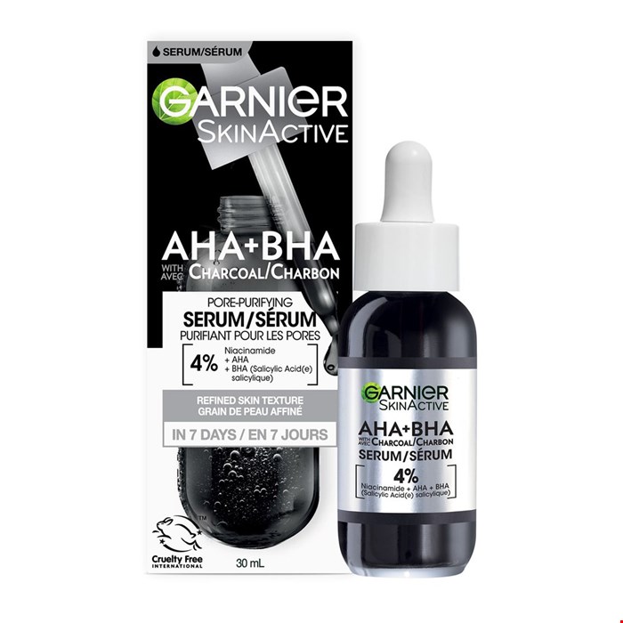 سرم لایه بردار زغال AHA+ BHA و نیاسینامید گارنیه 30ml